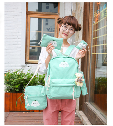 韩版双肩包女包电脑包学院风休闲帆布初中学生书包旅行包背包潮