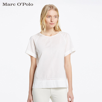 Marc O'Polo纯色纯棉短袖衬衫女 2016春夏新款 欧美休闲衬衣上衣
