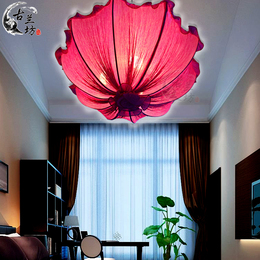 新款现代中式布艺吸顶灯浪漫卧室装饰灯具创意艺术东南亚咖啡厅