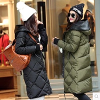 2015冬季新款手套中长款韩版宽松大码加厚显瘦羽绒棉服女外套潮