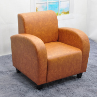 客厅单人皮沙发椅美式PU皮商务办公双人皮沙发组合小户型时尚简约