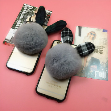 iphone7手机壳硅胶防摔苹果7plus保护套毛球兔耳朵创意个性批/发