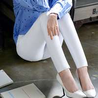 2015春季新品白色时尚经典款修身显瘦紧身弹力铅笔小脚牛仔长裤女