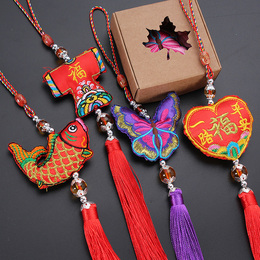 刺绣中国结香包挂件风香囊装饰特色礼品送老外出国留学小礼物装饰