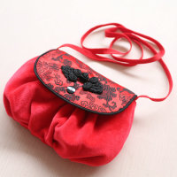 新年时尚刺绣挎包女童新年包民族风斜挎包中国结复古盘扣包包