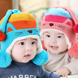 新款宝宝帽子秋冬保暖帽儿童帽子婴儿帽子护耳帽童帽男女