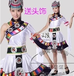 2015新款云南丽江纳西族少数民族服装舞台演出服装女民族风舞蹈服