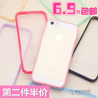 iphone5s手机壳硅胶透明防摔边框套苹果4S手机壳新款女6splus磨砂