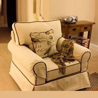 全拆洗布艺沙发组合实木小户型布沙发美式简约单人大户型布艺沙发