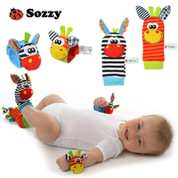 婴儿童宝宝0-3个月动物立体手腕表带摇铃响铃袜套袜子玩具春秋
