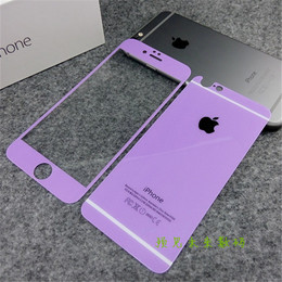 iphone6/5s闪粉彩色前后钢化玻璃膜苹果6plus高清防爆全覆盖彩膜