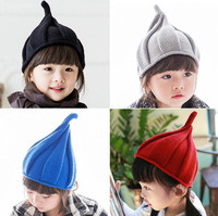 儿童毛线帽子韩版2015秋冬1-8岁婴儿针织保暖帽男女童宝宝尖尖帽