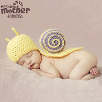 促销婴儿摄影服装影楼宝宝摄影道具新生儿满月白天艺术照蜗牛服饰