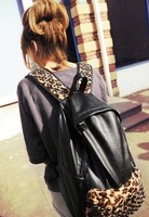 包包2015新款 潮 女 韩版欧美风豹纹包铆钉双肩包后背学生包书包
