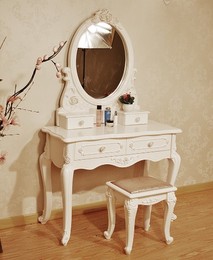 现代简约梳妆台韩式公主欧式卧室欧式宫廷雕花田园化妆柜书桌