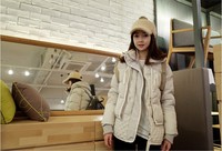 【清仓】韩国代购小香风短款修身羊羔毛羽绒服军工装女式外套