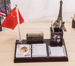 2016公司台历创意定制设计猴年红木台历批发办公桌面笔架摆件礼品