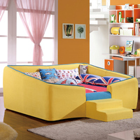 极有家发现 儿童床创意布床1.2米1.5男孩女孩可拆洗布艺床R169