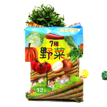 台湾野菜包装台湾进口原装脆棒饼免税零食薄脆饼干