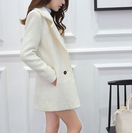 欧美羊毛呢外套女装2015冬装新款修身款大码韩版中长款呢子大衣潮