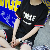 197短袖常规白裤青春流行日常-+夏季新款套装圆领字母T恤 泰国