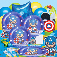 美国队长儿童生日聚会派对排队会场装饰布置创意用品宝宝主题套餐