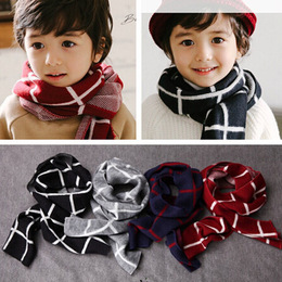 韩版15新款秋冬季儿童格子围巾男童女童小童亲子宝宝毛线针织围巾
