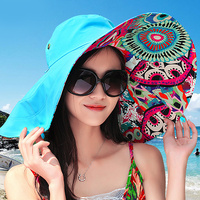 帽子女 夏天韩版太阳帽女超大沿防晒紫外线遮阳帽折叠草帽沙滩帽