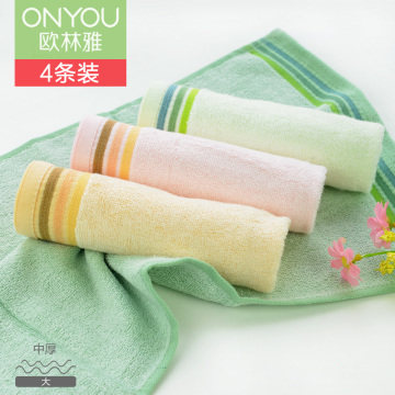 4条欧林雅竹浆纤维毛巾洗脸竹炭婴儿童成人美容小方巾吸水比纯棉