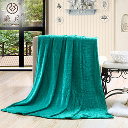 飞月毛毯珊瑚绒毯子办公室单人盖毯双人纯色绒毯夏季法兰绒床单毯