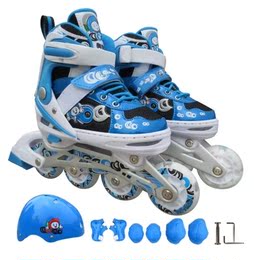 奥奥正品溜冰鞋可调节闪光直排轮滑鞋儿童全套装旱冰鞋男女滑冰鞋