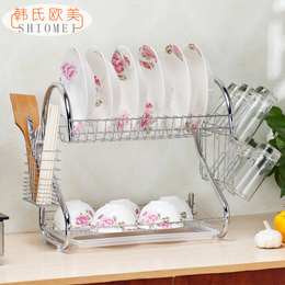 碗架厨房置物架2层筷子笼收纳架创意厨房用品沥水架砧板架碗盘