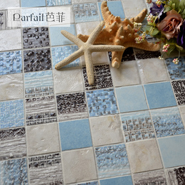 芭菲t地中海陶瓷马赛克瓷砖 蓝客厅背景墙卫生间瓷砖贴地砖内墙砖