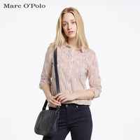 Marc O'Polo条纹长袖纯棉衬衫女 2016春夏新款 修身百搭衬衣女装