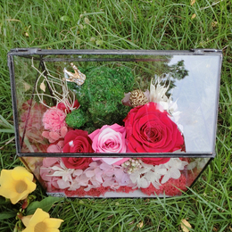 花FA高端永生花七夕情人节保鲜花盒玫瑰玻璃罩花房生日礼物