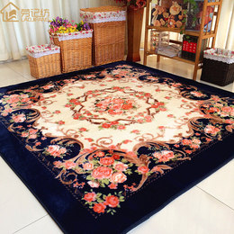 劳记纺高级客厅卧室地毯 玫瑰花朵田园风格 欧式茶几婚房装饰地毯