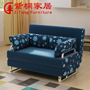 紫桐 沙发床可折叠布艺简约两用客厅双人多功能实木1.2/1.5/1.8米