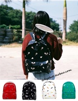 YIZI 文艺 皮革质感 印花双肩背包书包旅行包 4款可选