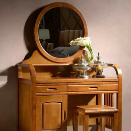 现代中式实木梳妆台 实木卧室梳妆台 橡木化妆台化妆桌 三包