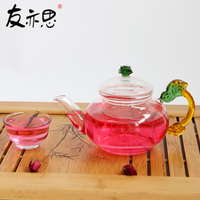花茶壶玻璃小茶壶过滤内胆耐热玻璃透明花茶具挂簧过滤功夫茶壶