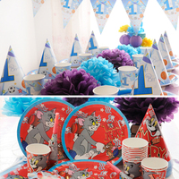 儿童生日派对装饰布置装扮用品生日派对用品猫和老鼠1岁全明星