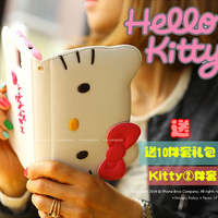 韩国代购hello kitty正品iPhone6 Plus翻盖皮套苹果6蝴蝶结手机壳