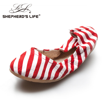 shepherd’s life牧羊人生休闲羊皮浅口条纹单鞋平跟套脚舒适