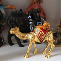 Dubai中东沙特阿拉伯阿联酋迪拜沙漠中的骆驼镀金摆件海外工艺品