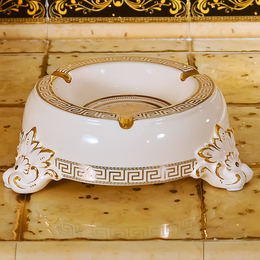 欧式鎏金 陶瓷烟灰缸 烟缸 奢华装饰工艺品时尚创意摆件烟缸礼物