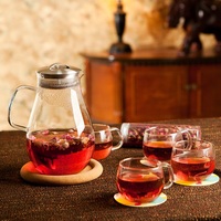 明尚德 耐高温玻璃冷水壶 大容量开水泡茶壶 家用过滤果汁壶1.2L
