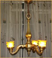 20年代法国全铜古董枝形烛台玫瑰吊灯