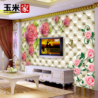 玉米家大型壁画3d立体软包电视背景墙壁纸客厅无纺布墙纸现代简约