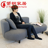 紫桐 布艺简约现代贵妃沙发 多功能三人沙发床1.8米