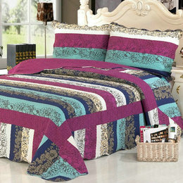 床盖三件套韩国纯棉绗缝水洗床上用品欧式床单件秋冬暖被床盖特价